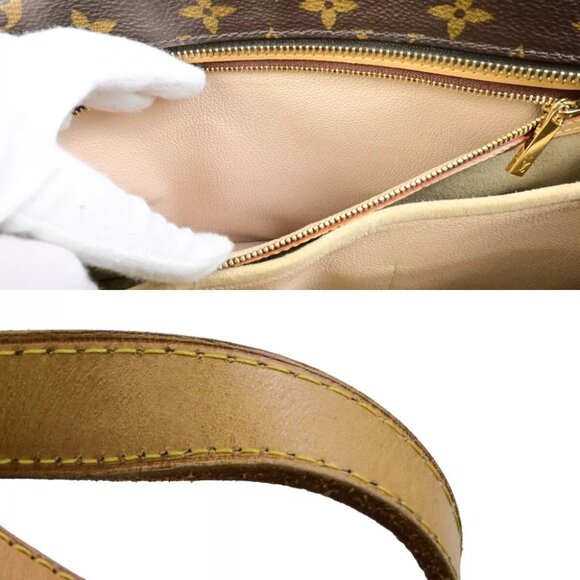 LOUIS VUITTON Logo Luco Shoulder Tote Bag Monogram Leather Brown M51155 17FB413 - Picture 11 of 15